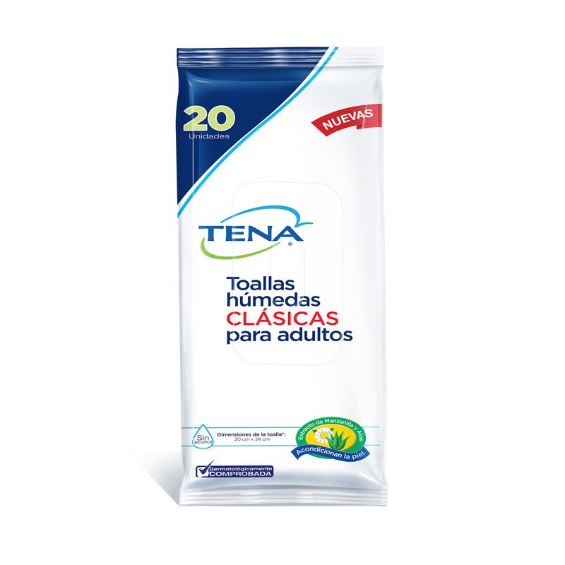 TOALLITAS TENA CLASICAS ADULTOS BOLSA X 60 UNDS - Farmacia Pasteur -  Medicamentos y cuidado personal
