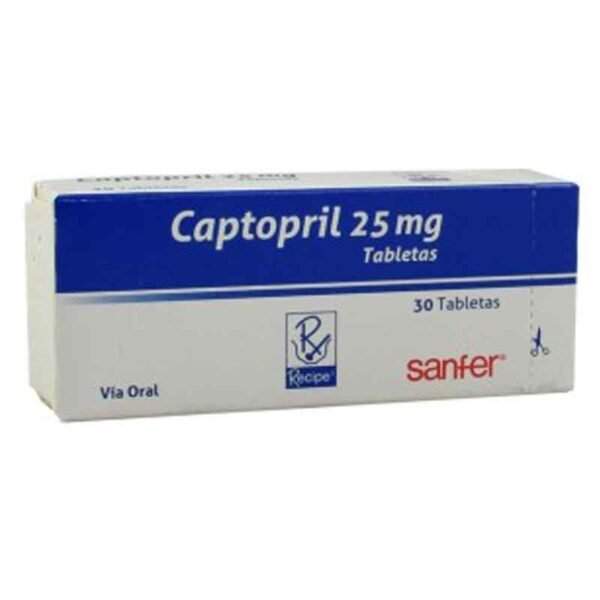 CAPTOPRIL 25 MG 30 TABLETAS RC – FarmaPalacio