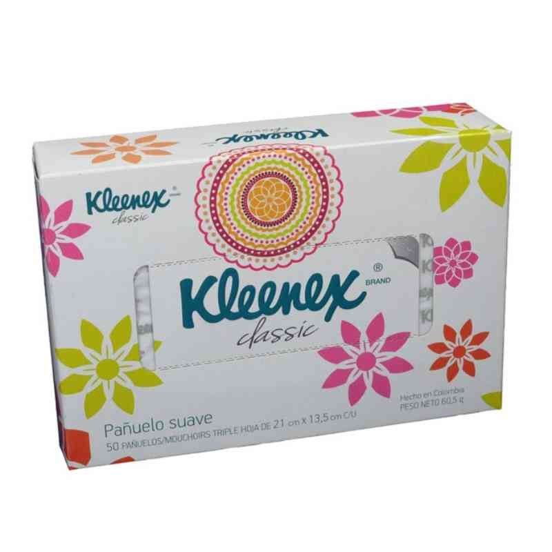 PAÑUELO FACIAL KLEENEX CAJA CORTA X 50 - 3H CÓDIGO 30229189 - Ippo Ecuador  Distribuidor de Productos de Limpieza Institucional