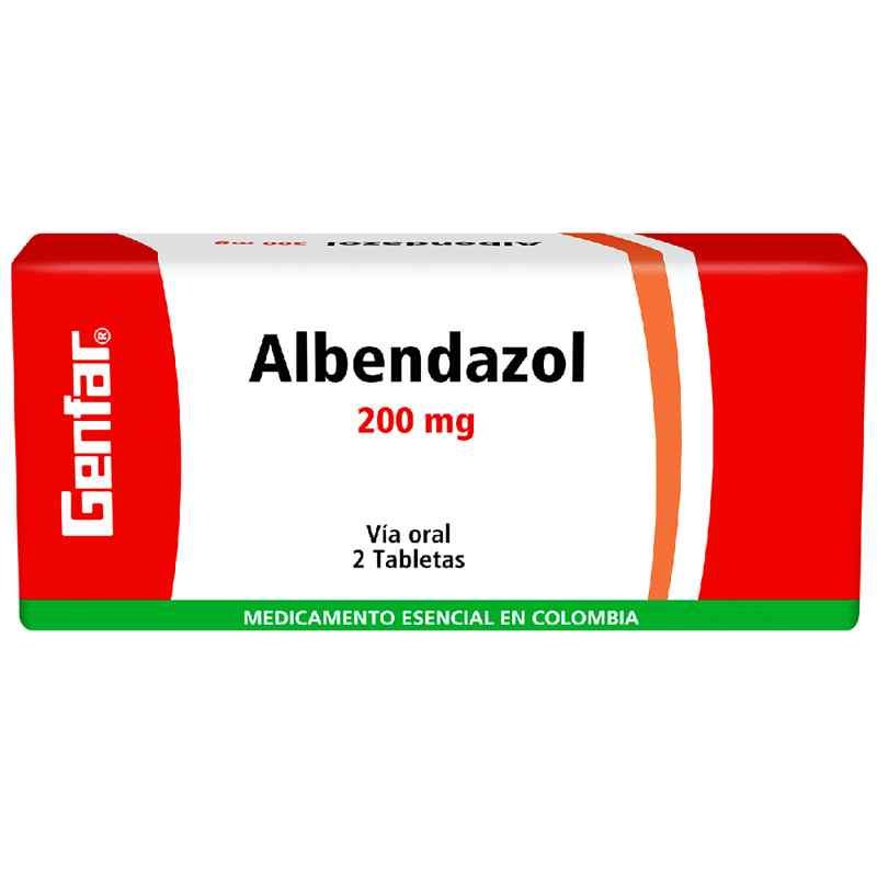 ALBENDAZOL 200 MG 2 TABLETAS GENFAR