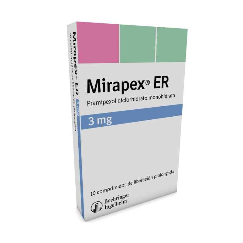 MIRAPEX ER 3 MG CAJA X 10 TABLETAS